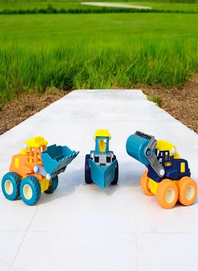 Stylbase Friction Powered Pull Back Vehicles for Kids Toys | Unbreakable Road Roller, Bulldozer Toys for Kids | Push and Wheel Roller Go Toy Set for Boys & Girls 3+ Years (Pack of 3) - Image 2